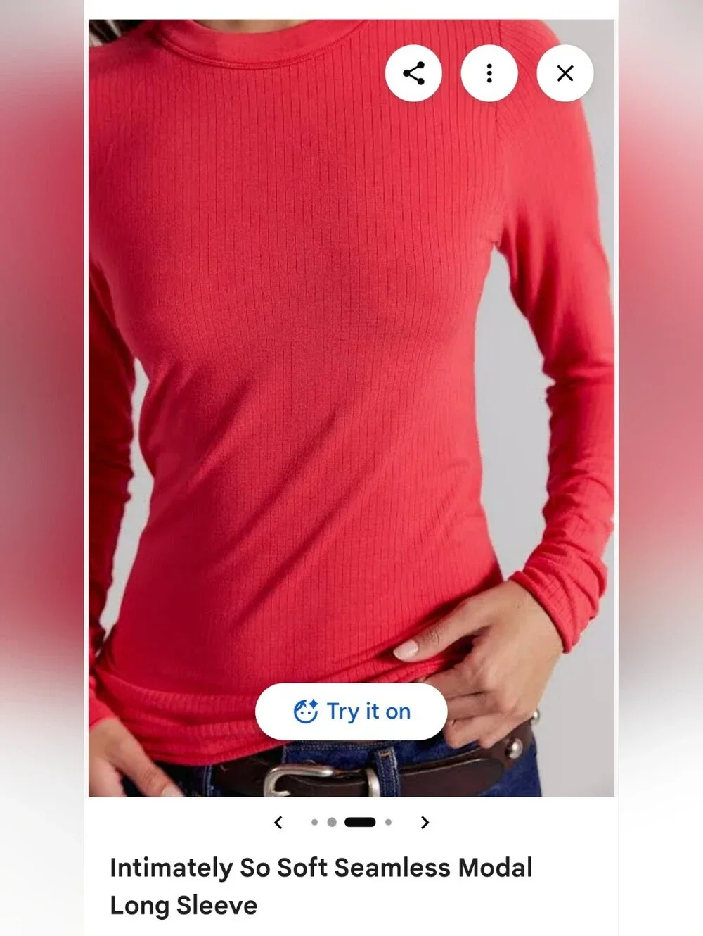 NWT Free People So Soft Seamless Modal Long Sleeve Top XS/S Berry Twist